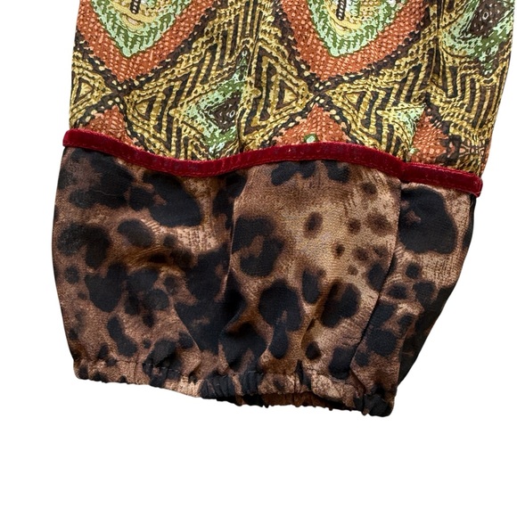 Double D Ranch Western Print Dress Beaded Embellished Boho Cowgirl XL Leopard - Picture 15 of 15